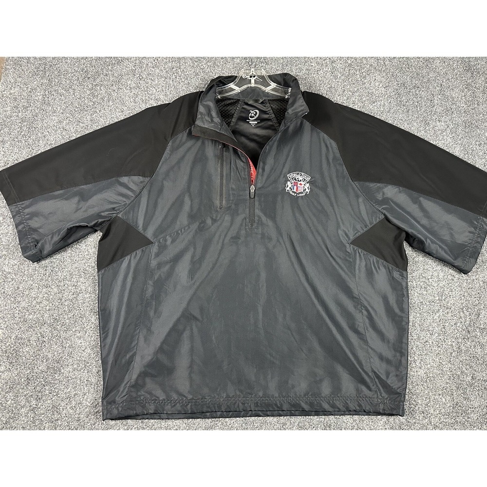 Zero Restriction 1/2 Zip Pullover Jacket XL Black World Tour Golf Links Logo